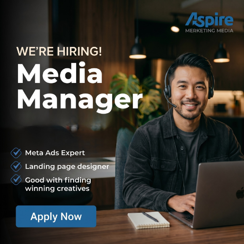 Aspire Media Marketing Facebook ad: We're Hiring: Facebook Ad Specialists + Landing Page…