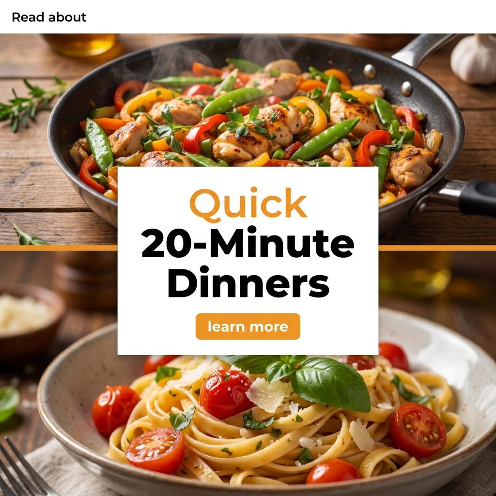 Happy Zone Facebook ad: Read About Quick 20-Minute Dinners