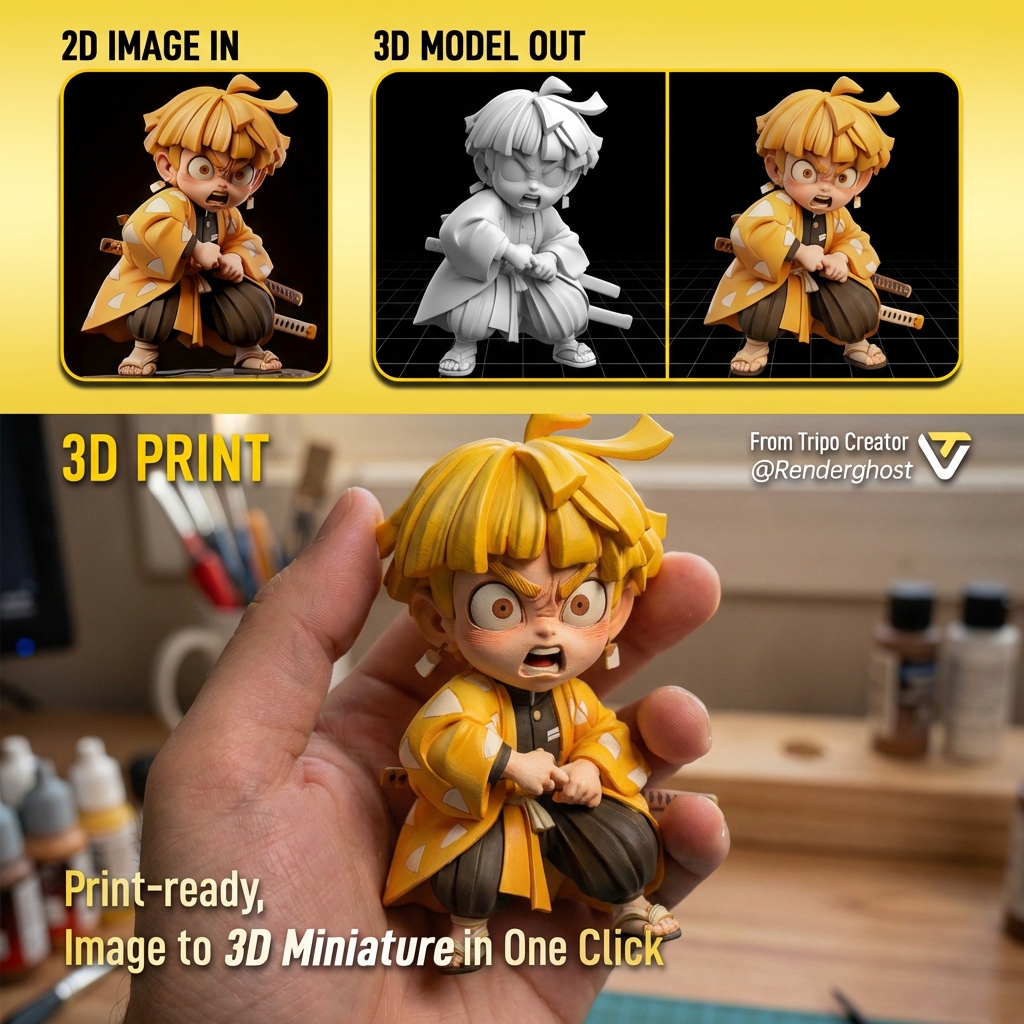 Tripo Facebook ad: Generate 3D Model Powered by AI