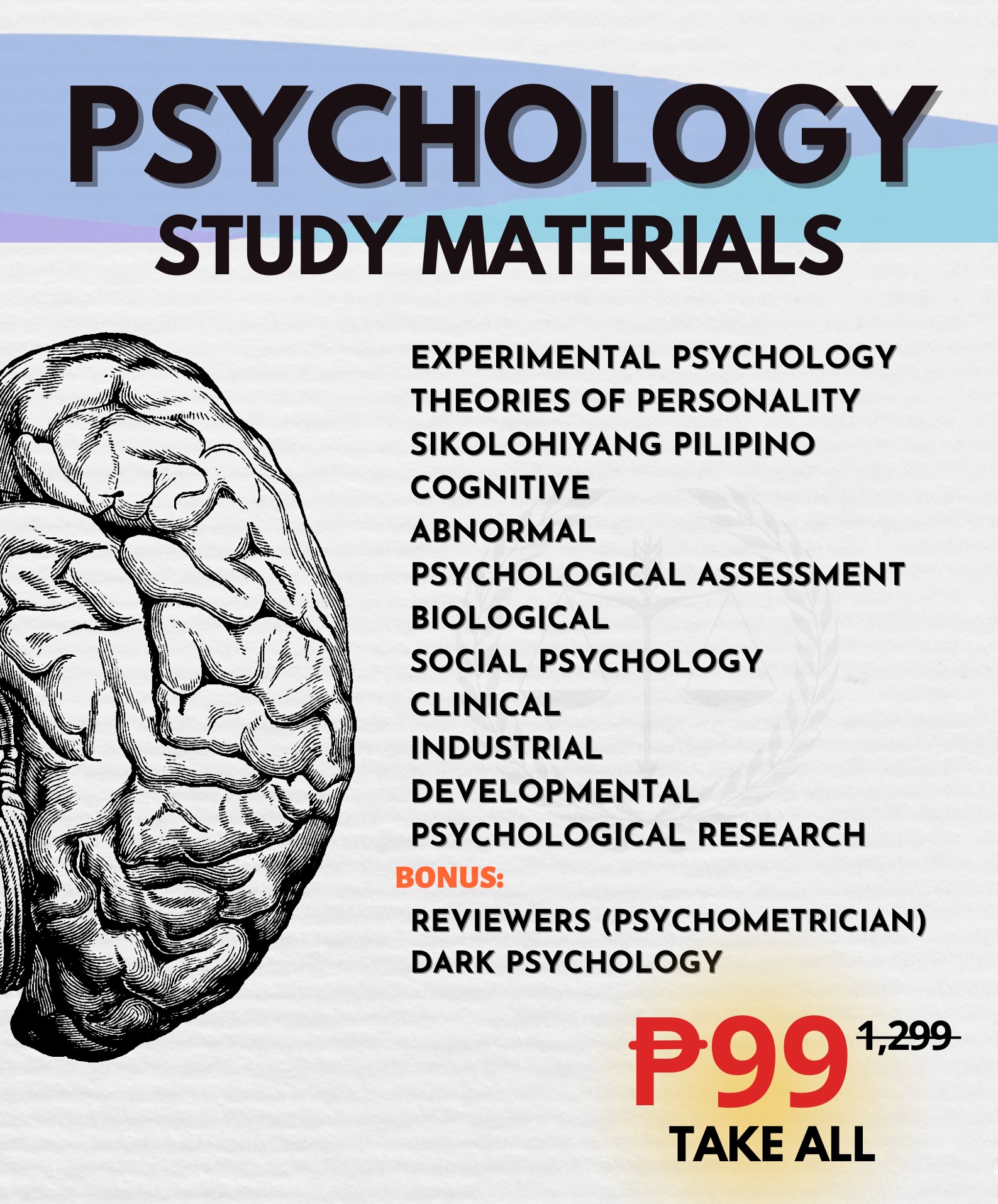 Ava's Psychology Notes Facebook ad: Want to study Psychology?