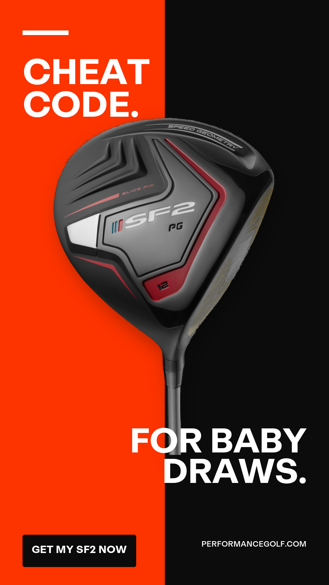 Performance Golf Facebook ad