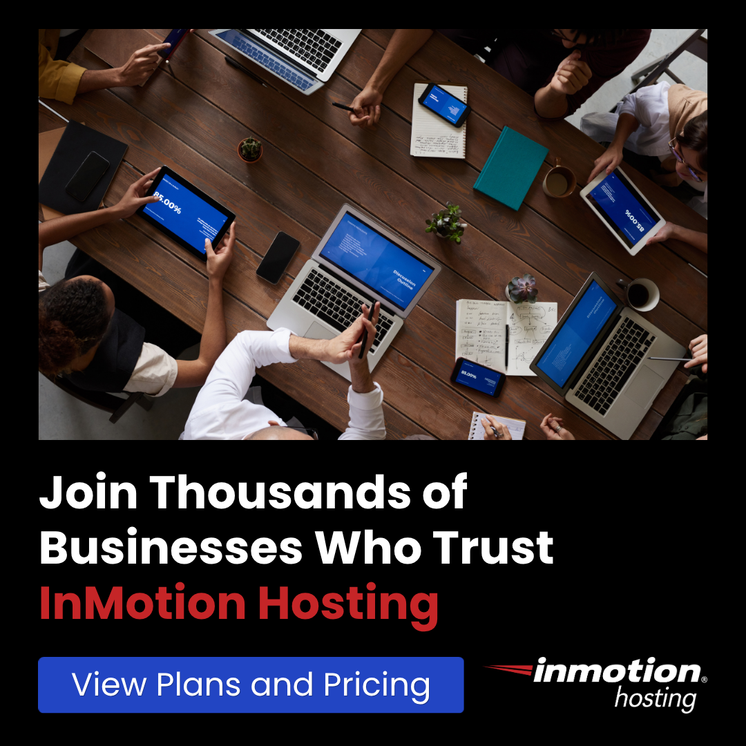InMotion Hosting, Inc Facebook ad: Your Business, Our Hosting.