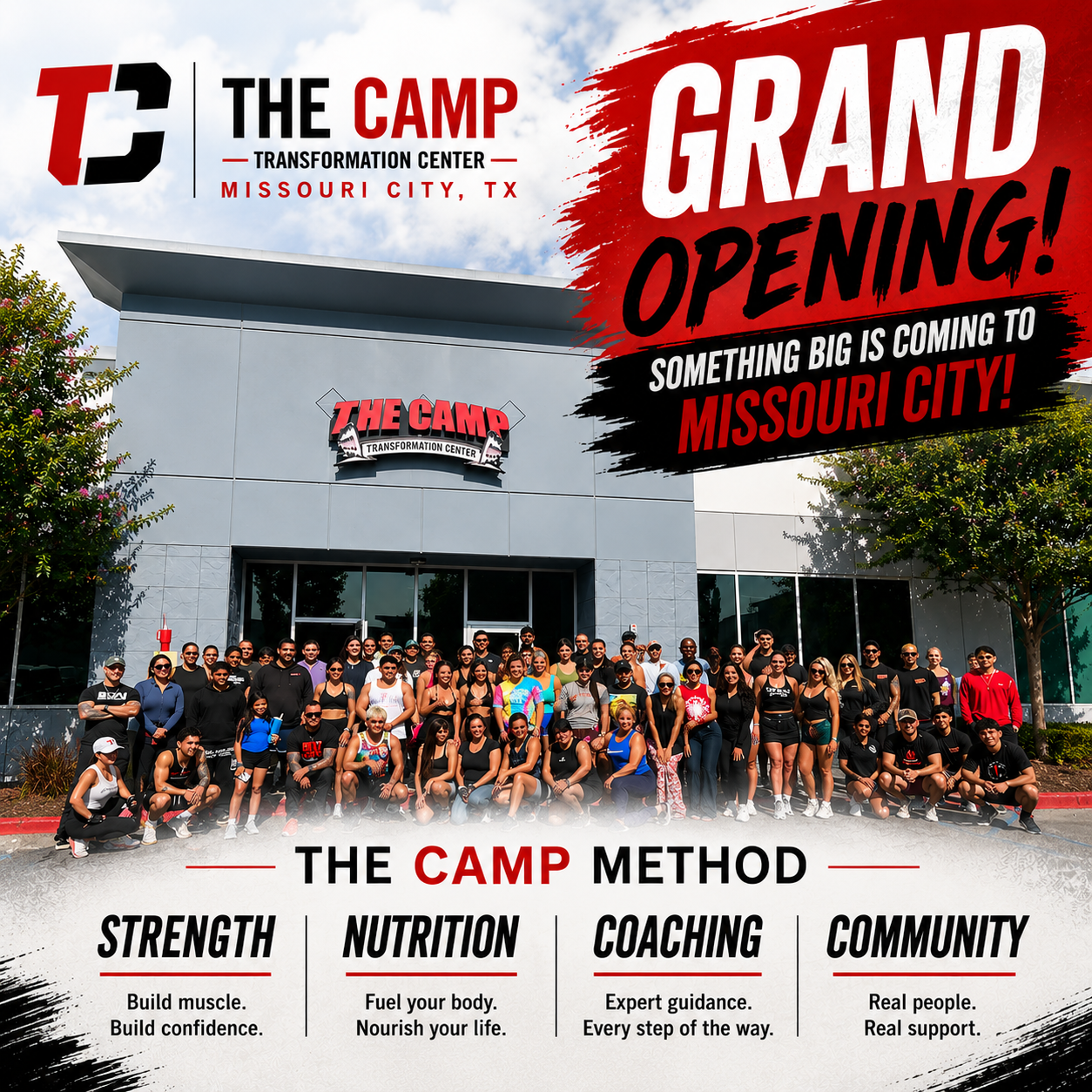 The Camp Transformation Center - Missouri City, TX Facebook ad: Missouri City… your transformation starts here.