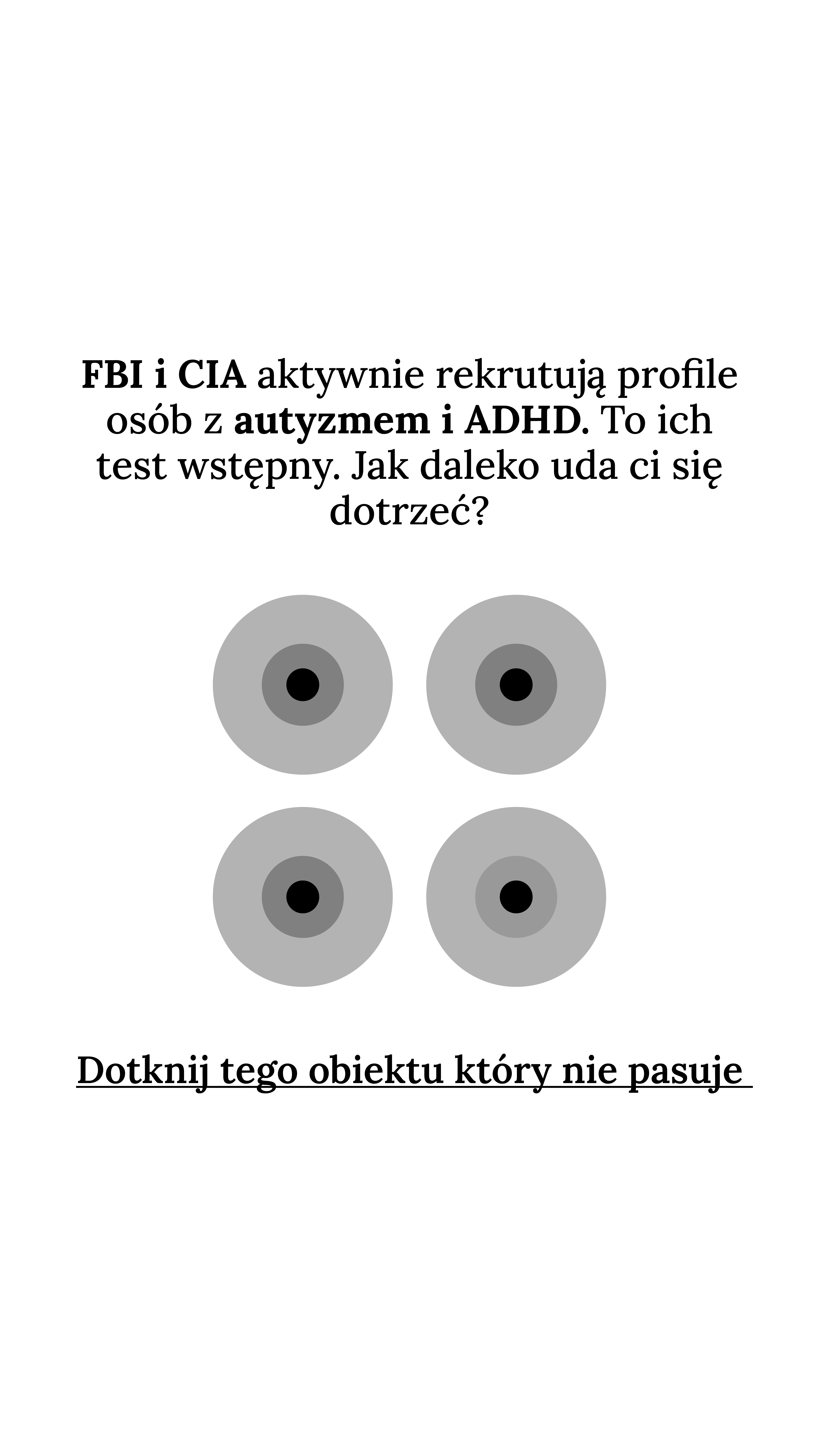International IQ test Facebook ad