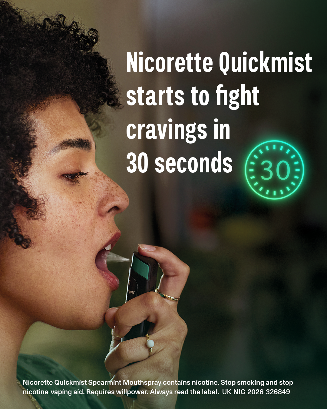Nicorette Facebook ad: Nicorette helps you enjoy freedom from smoking and…