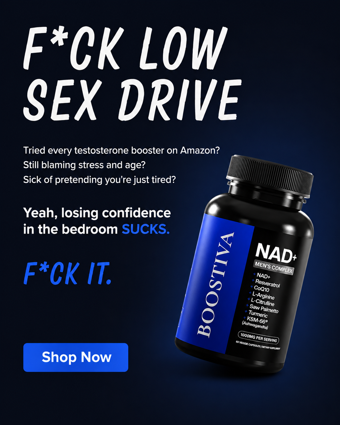 BoostivaMen Facebook ad: The Men’s NAD+ Formula Everyone Is Talking About