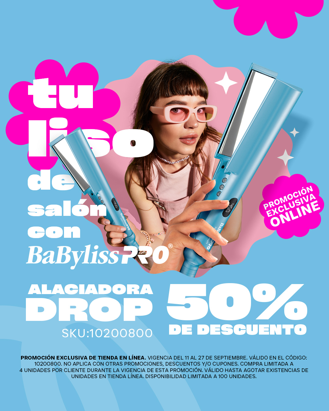 Sally México Facebook ad: 50% Off para un peinado perfecto