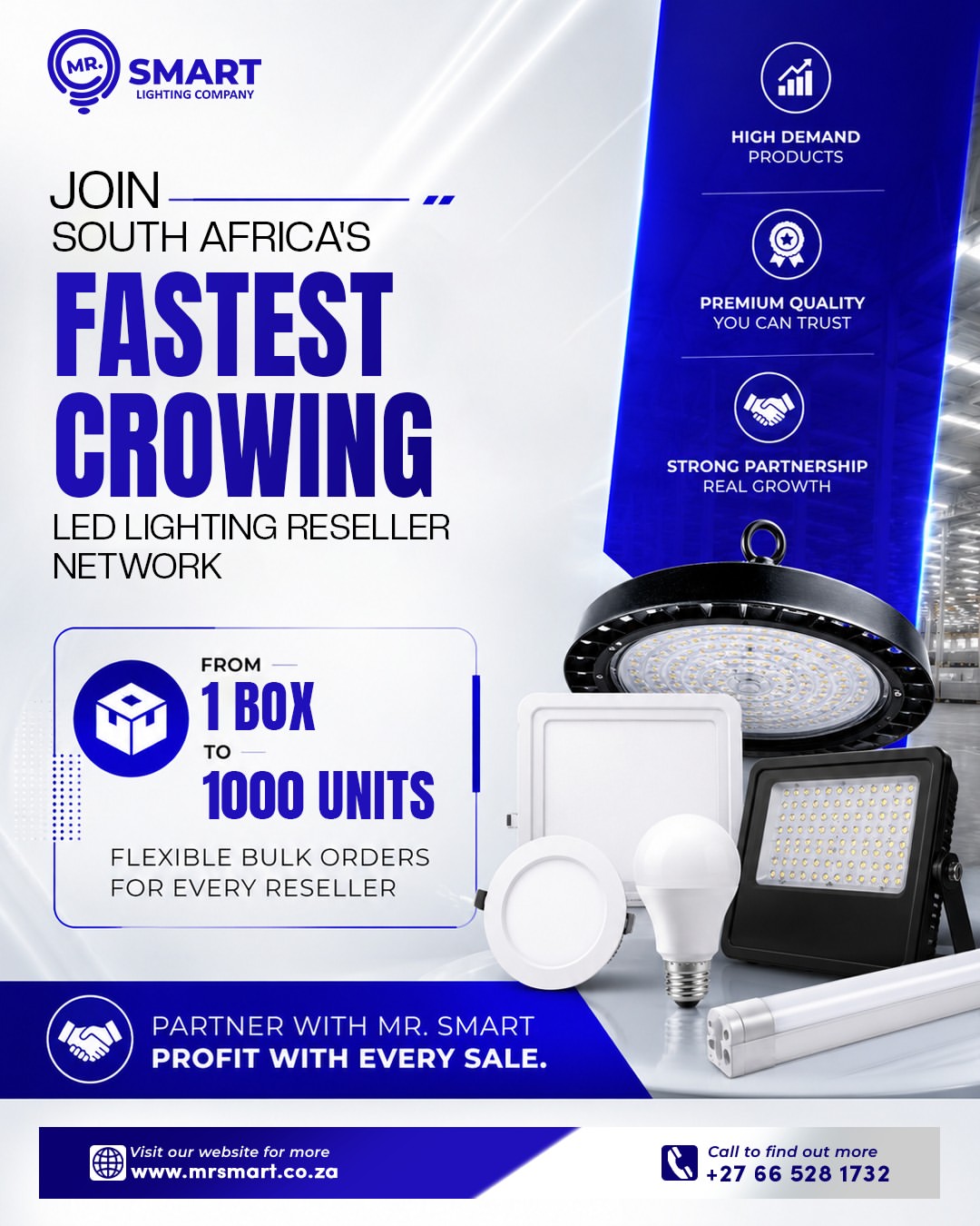 Mr. Smart Lighting Company Facebook ad: Stay ahead of the competition with Mr.