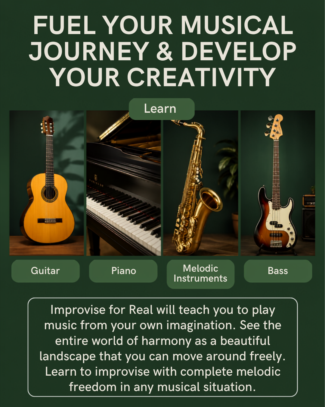 Improvise for Real Facebook ad: Learn to Improvise Music