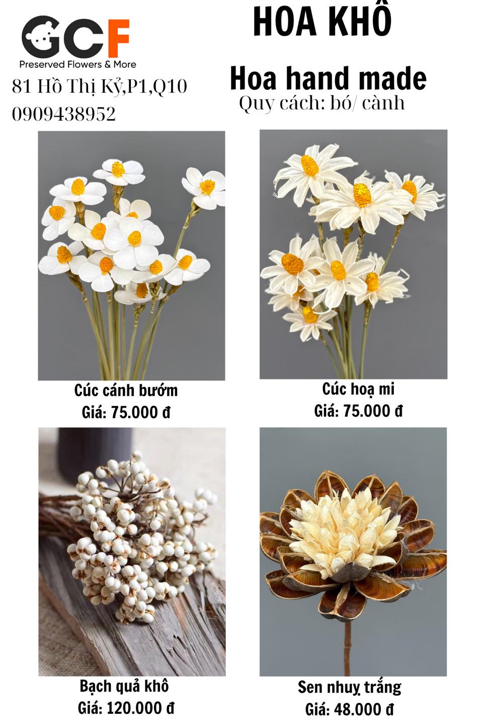GCF-smart flower’s accessories Facebook ad: Bạn đang tìm nguồn sỉ: HOA SẤY KHÔ…