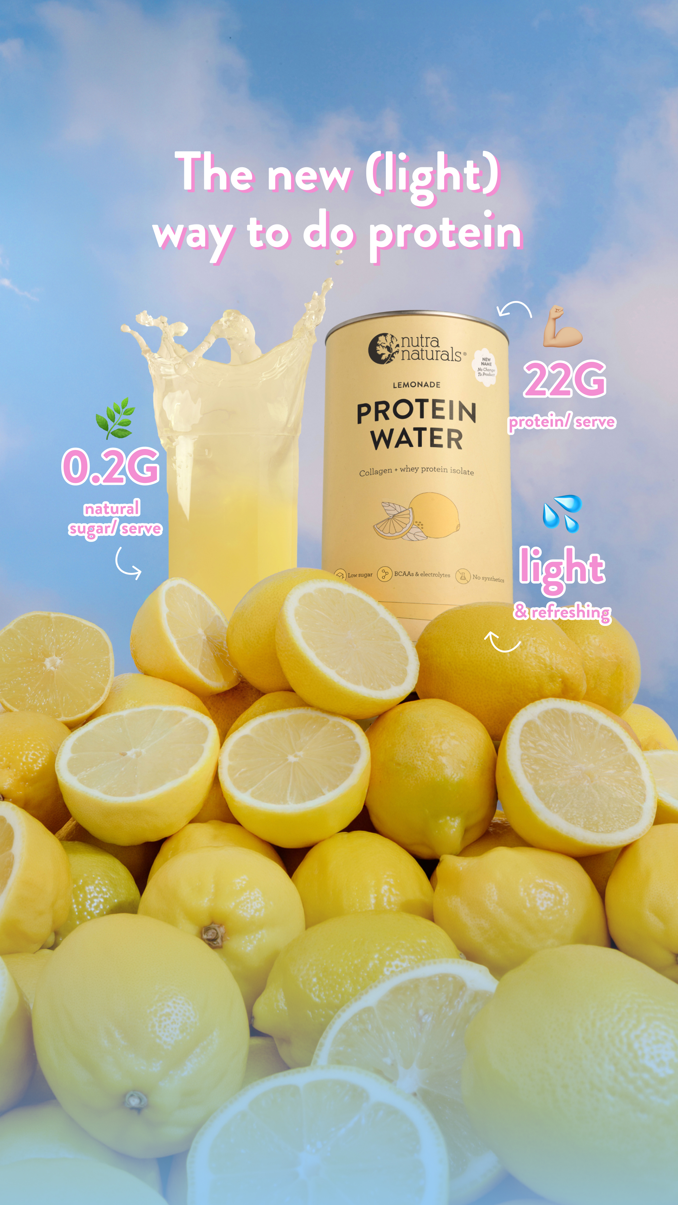 Nutra Naturals Facebook ad: Your protein just got a whole lot lighter