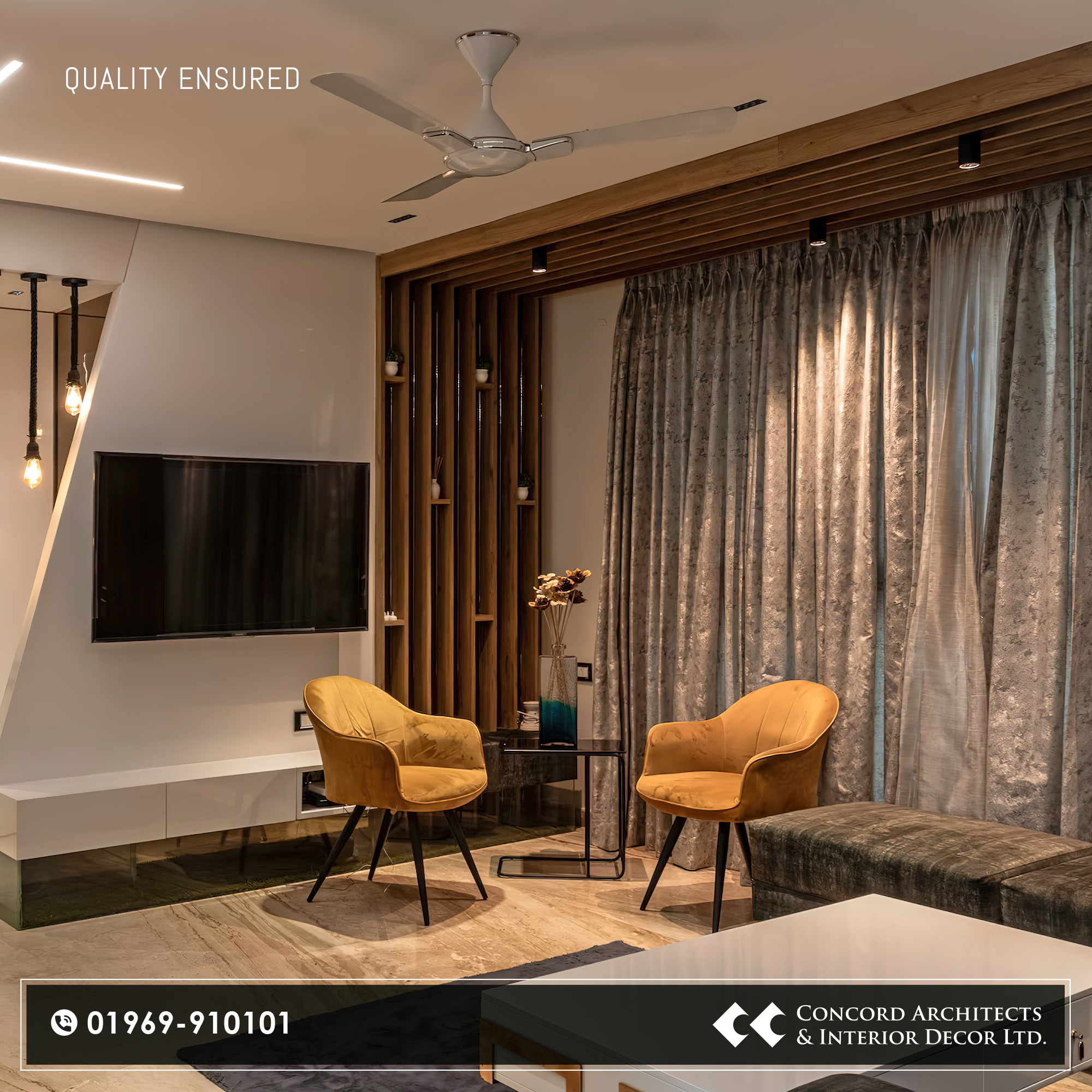 Concord Architects & Interior Decor Ltd Facebook ad: Book your consultation now by calling 01969-910101