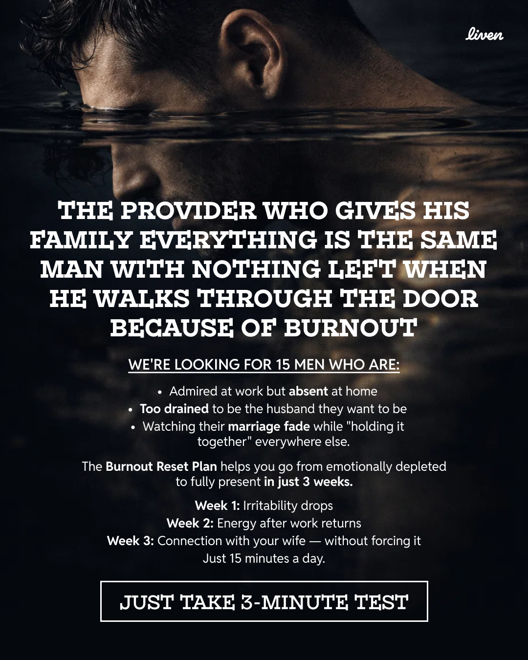 Liven: Communauté d'Éveil de Soi Facebook ad: Easy to Follow Anti-Burnout Plan