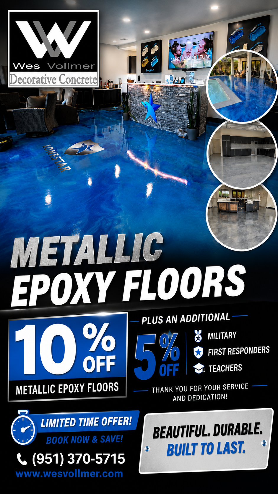 Wes Vollmer Decorative Concrete Facebook ad from May 21, 2026