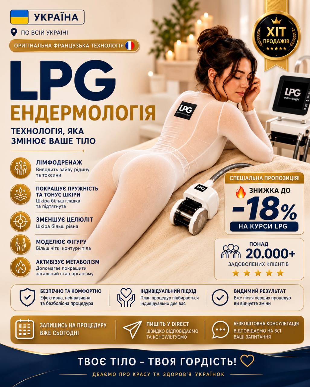 lpg_hand_massage Facebook ad: Втомилися від набряків, целюліту та відчуття важкості в…