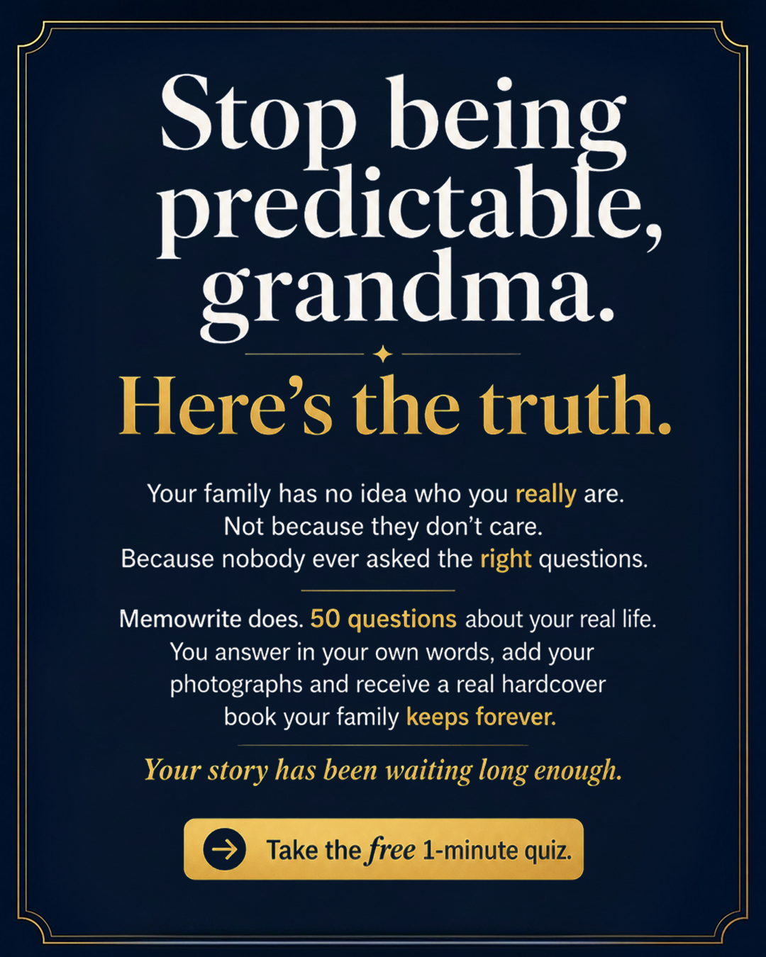 Memowrite Facebook ad