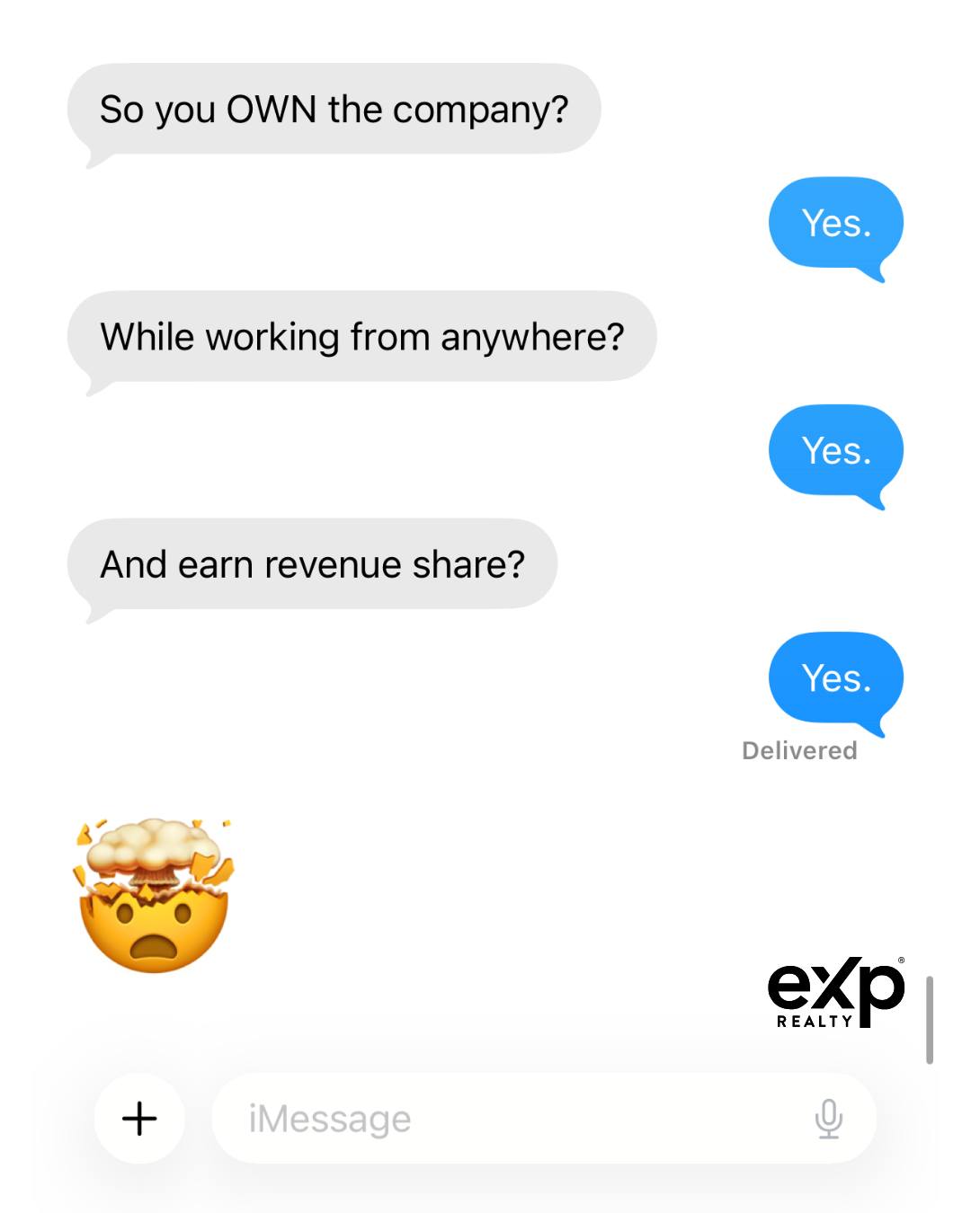 eXp Realty Facebook ad: Some conversations just hit different