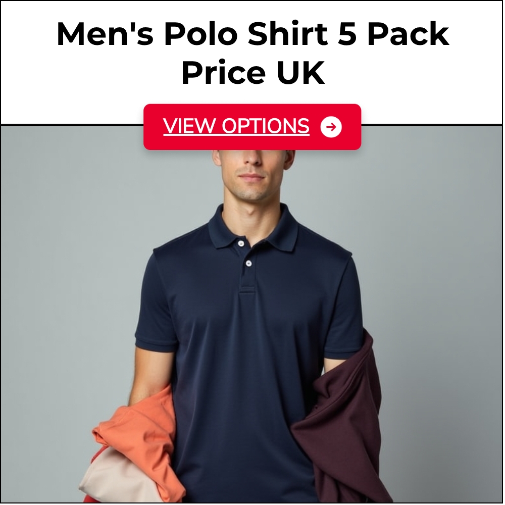 Quick Outline Facebook ad: Men's Polo Shirt 5 Pack Price Uk.