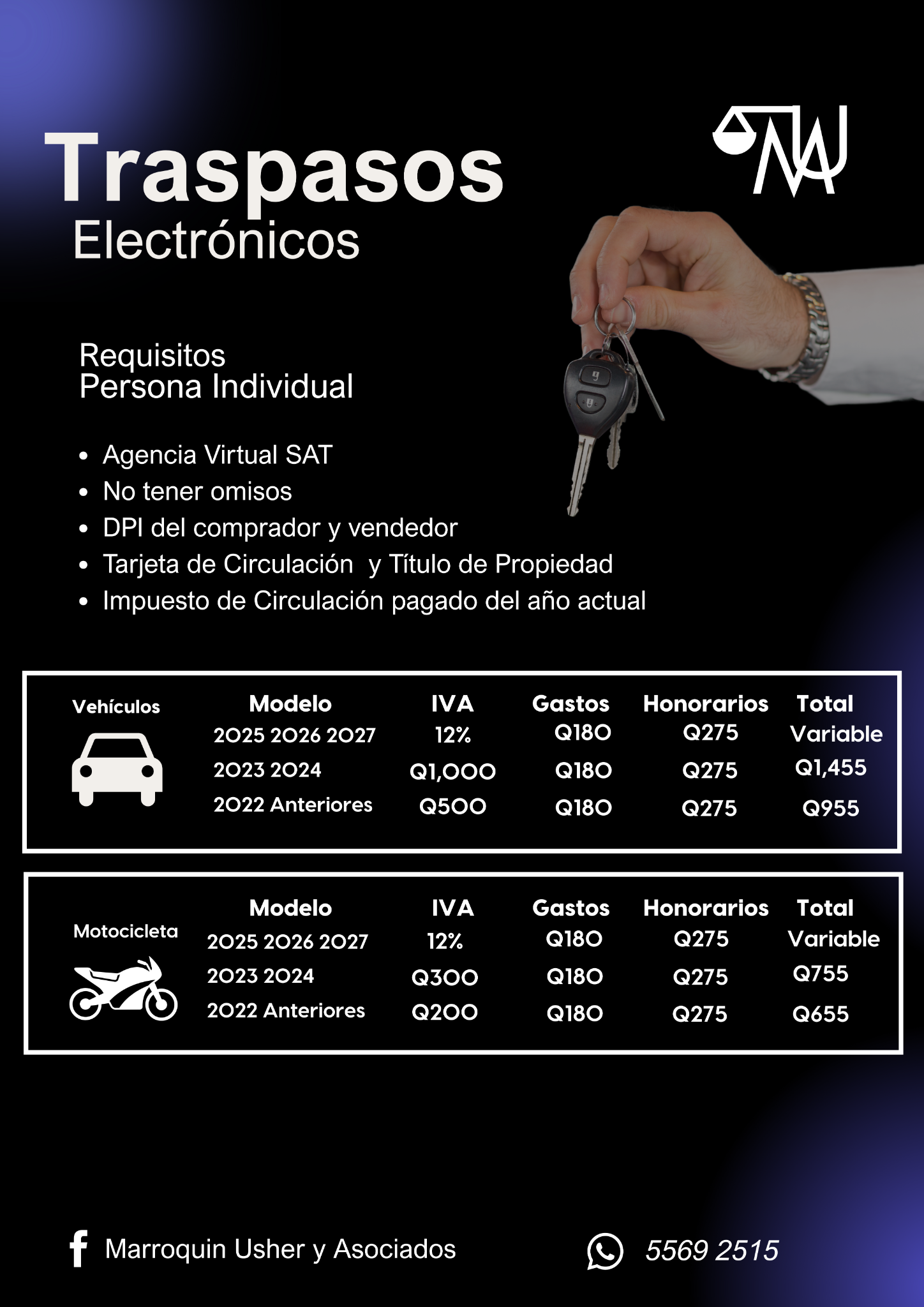 Marroquín Usher & Asociados Facebook ad: Chatea con nosotros