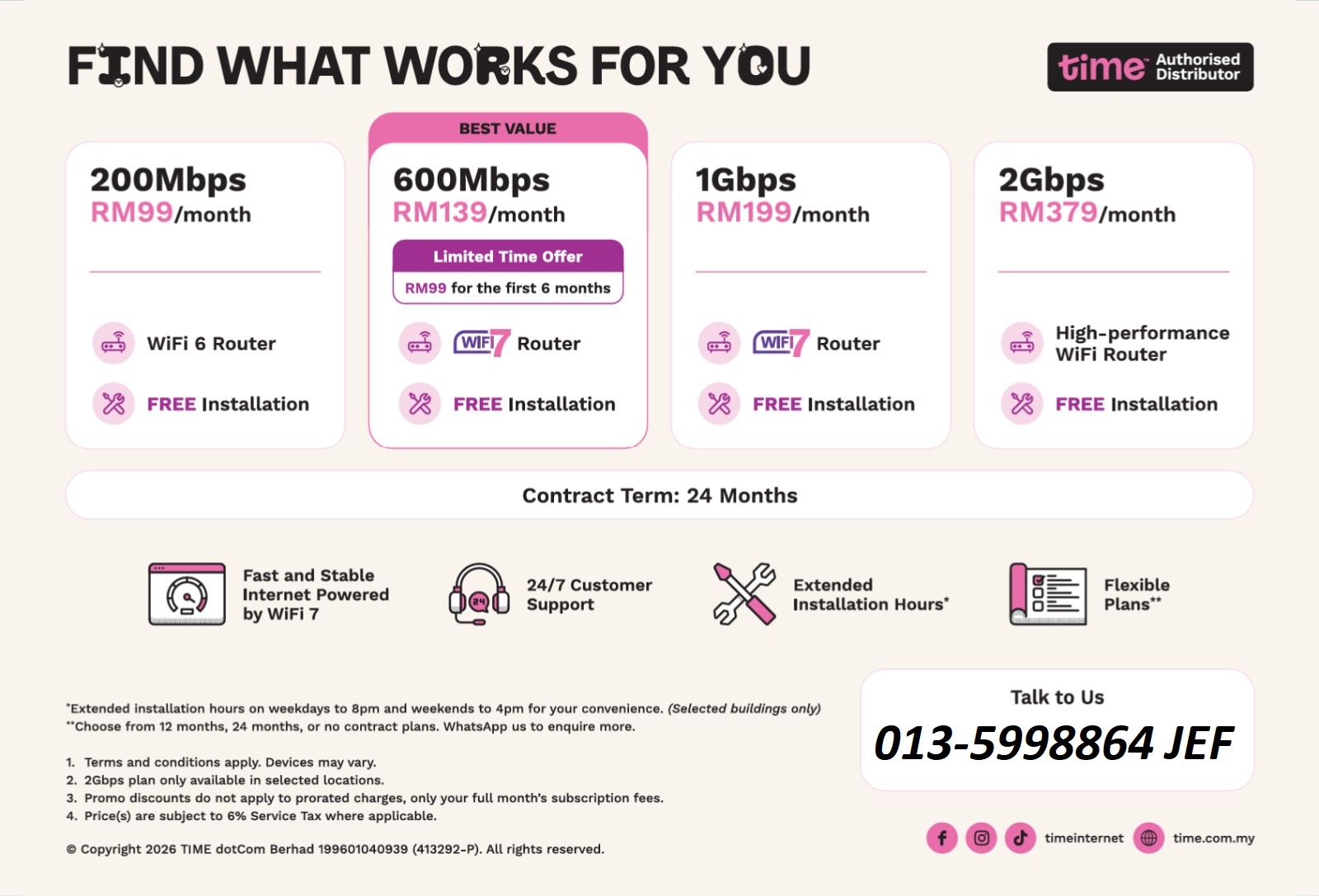 TIME FIBRE Internet Facebook ad