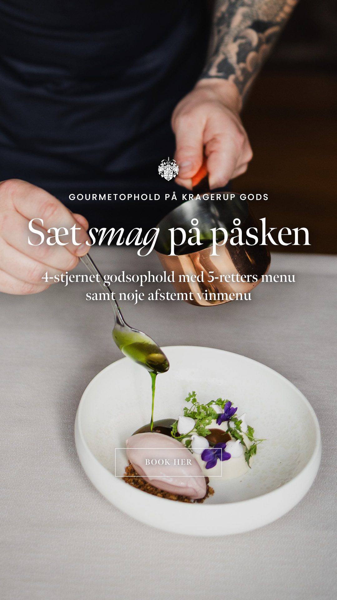 Kragerup Gods Facebook ad: Påske-gourmetophold i historiske omgivelser