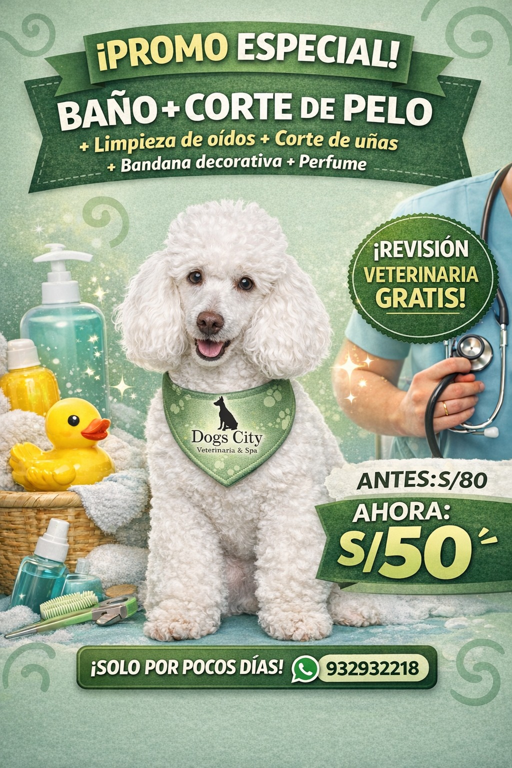 Dogs City - Veterinaria y Spa Facebook ad: ¡Consiente a tu mejor amigo como se merece!