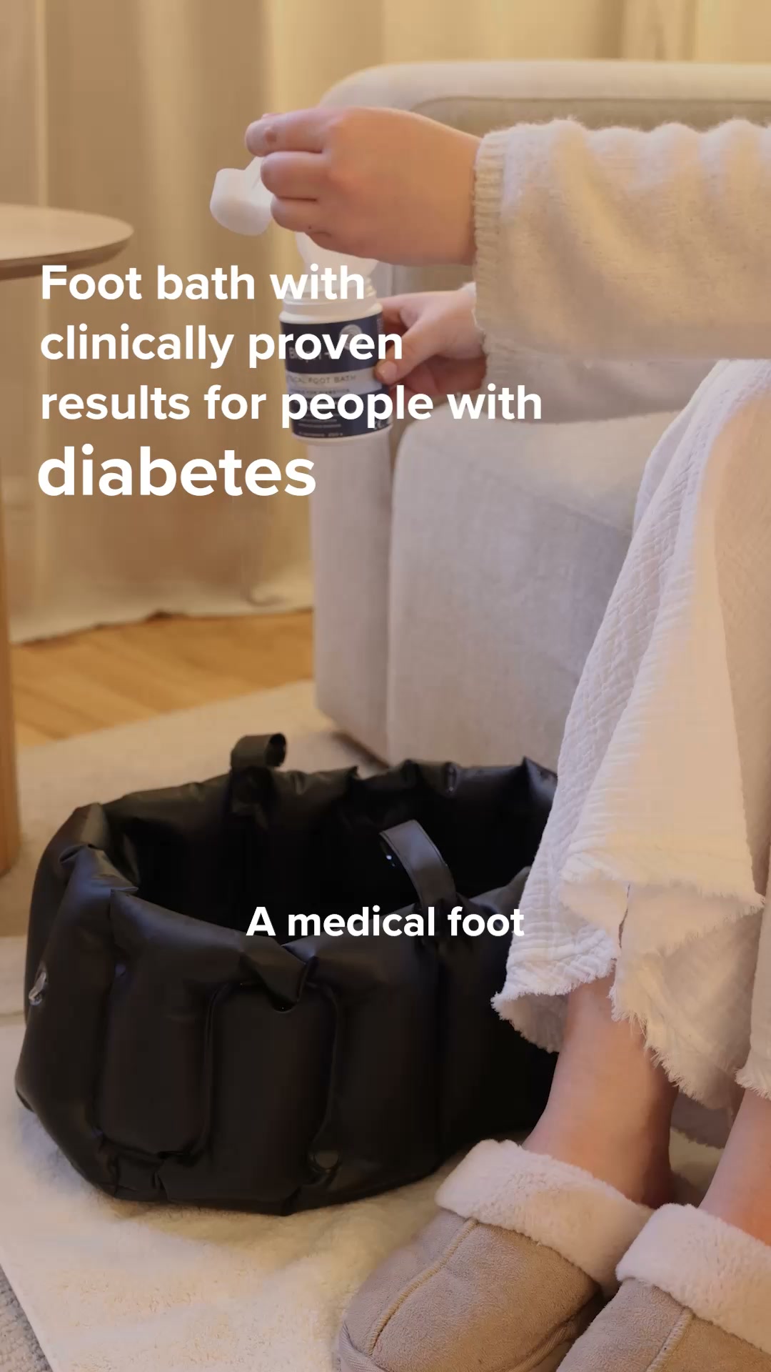 BIOpH+ Facebook ad: Medical foot care in 20 minutes.