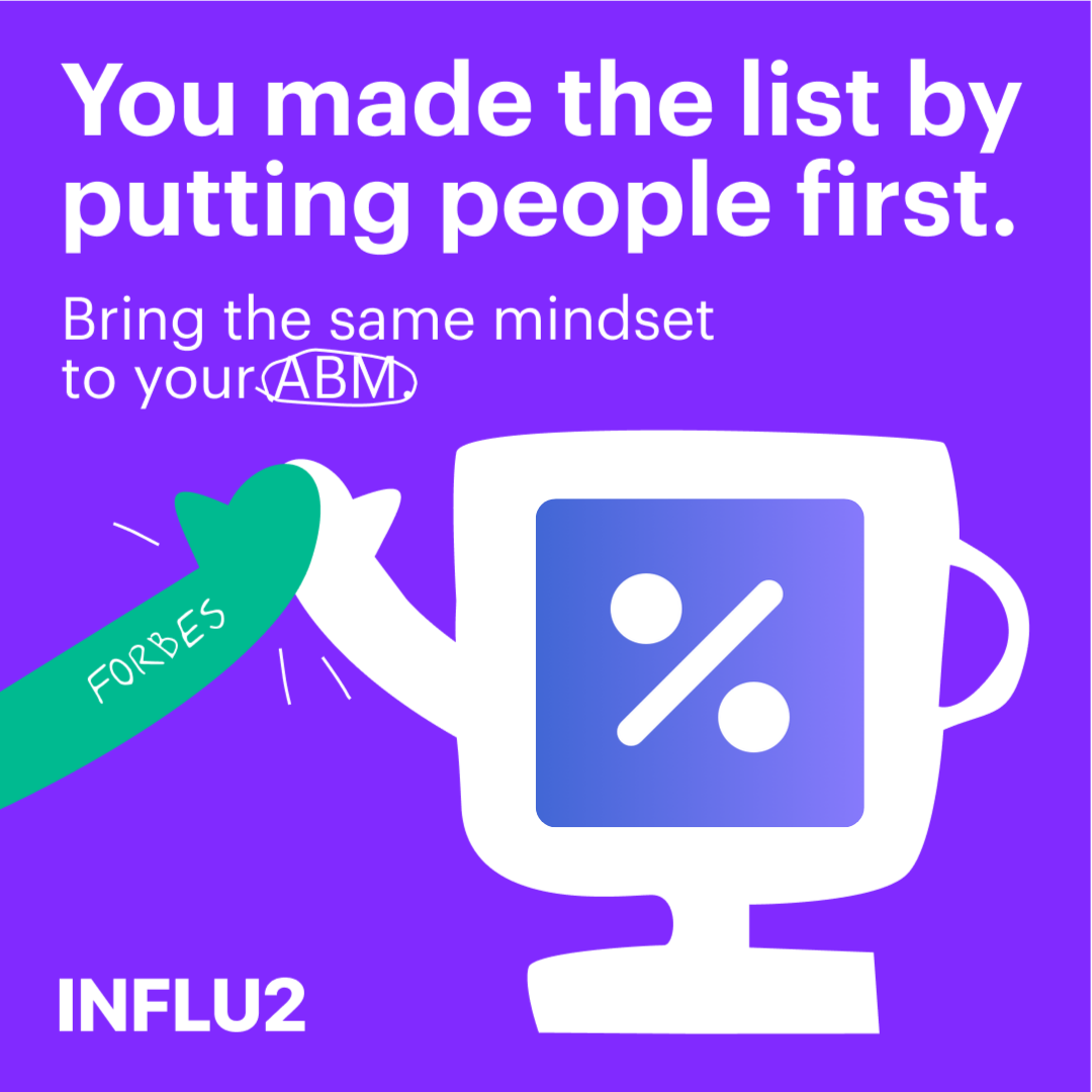 Influ2 x B2B marketing Facebook ad: Make ABM about people, not logos