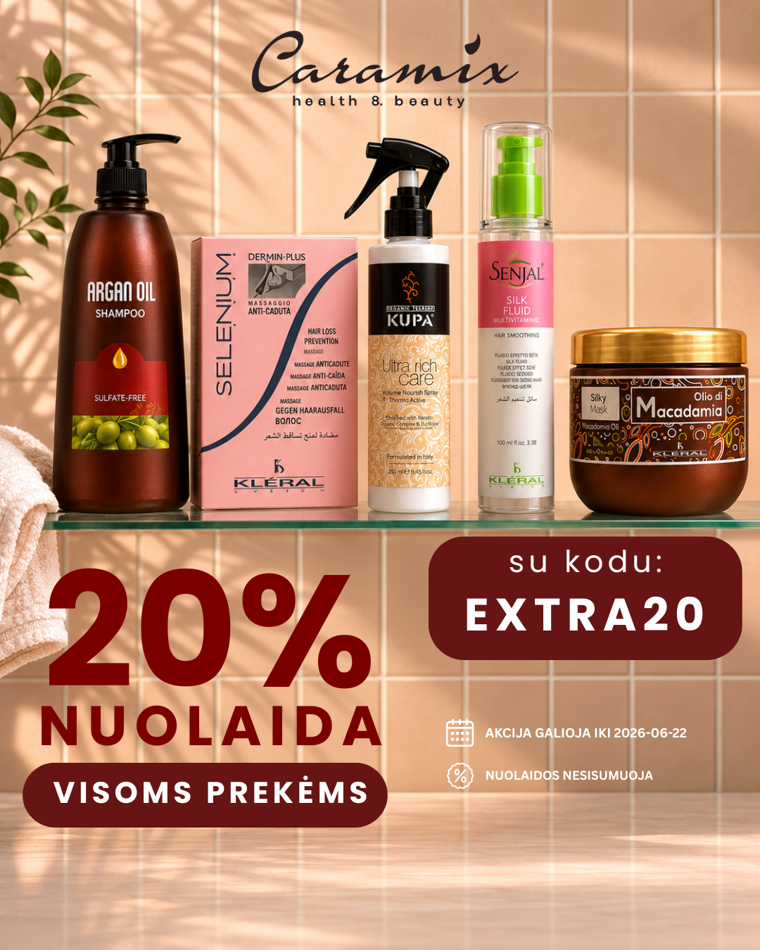 Caramix.eu Facebook ad: -20% viskam su kodu: EXTRA20