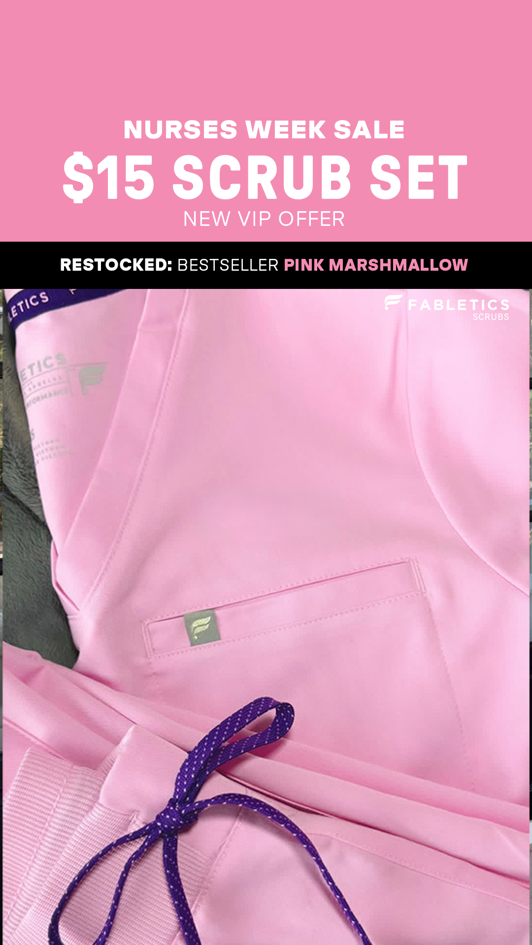 Fabletics Scrubs Facebook ad