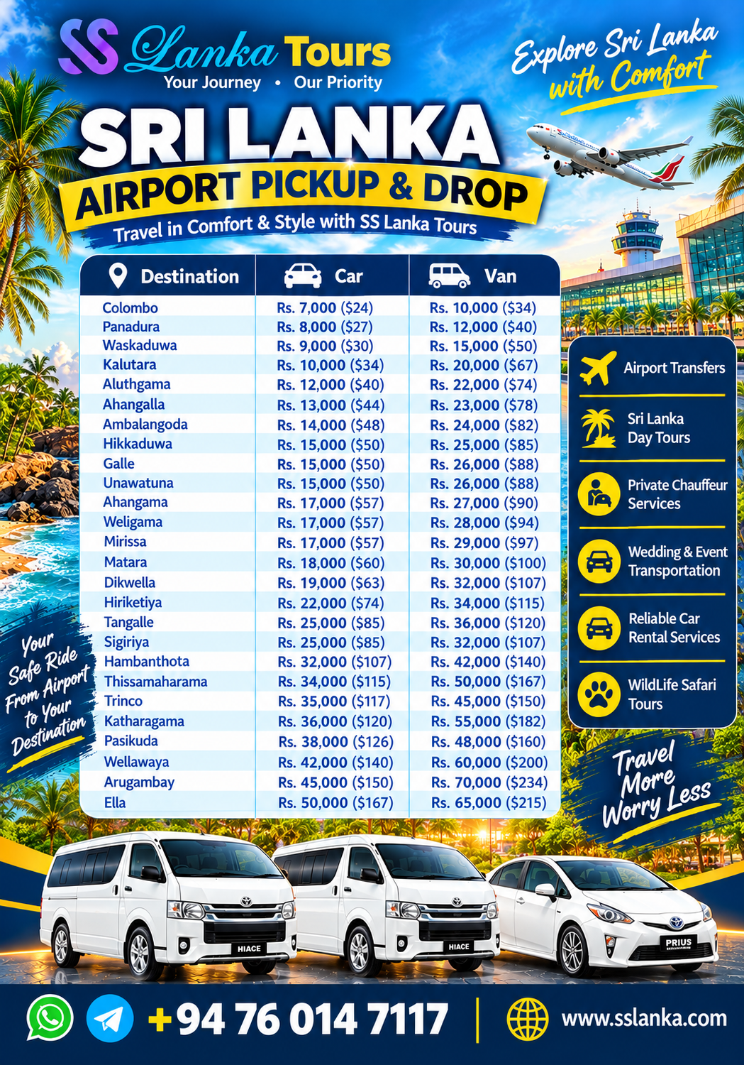 SS Lanka Tours Facebook ad: Chat with us