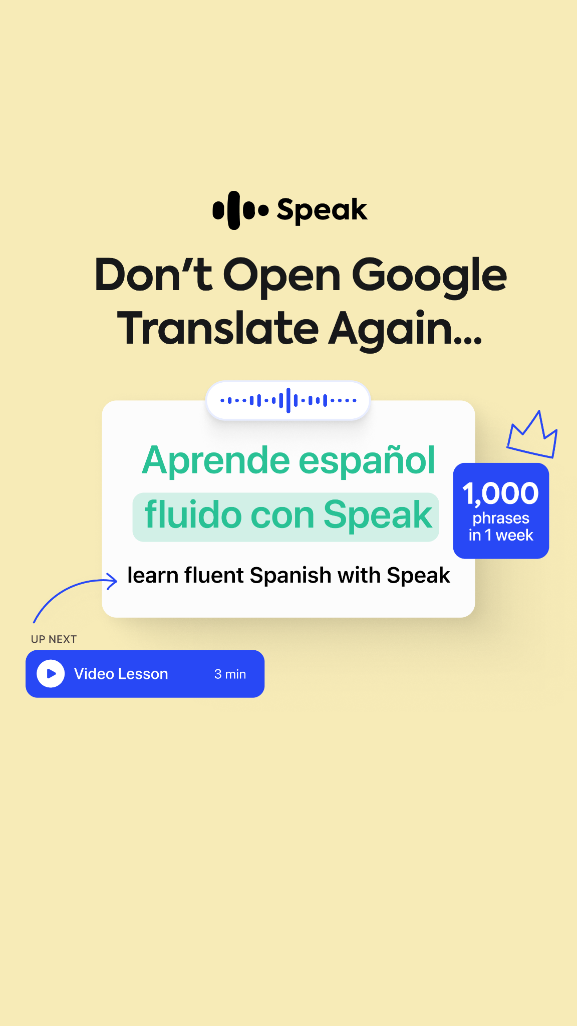 Speak Facebook ad