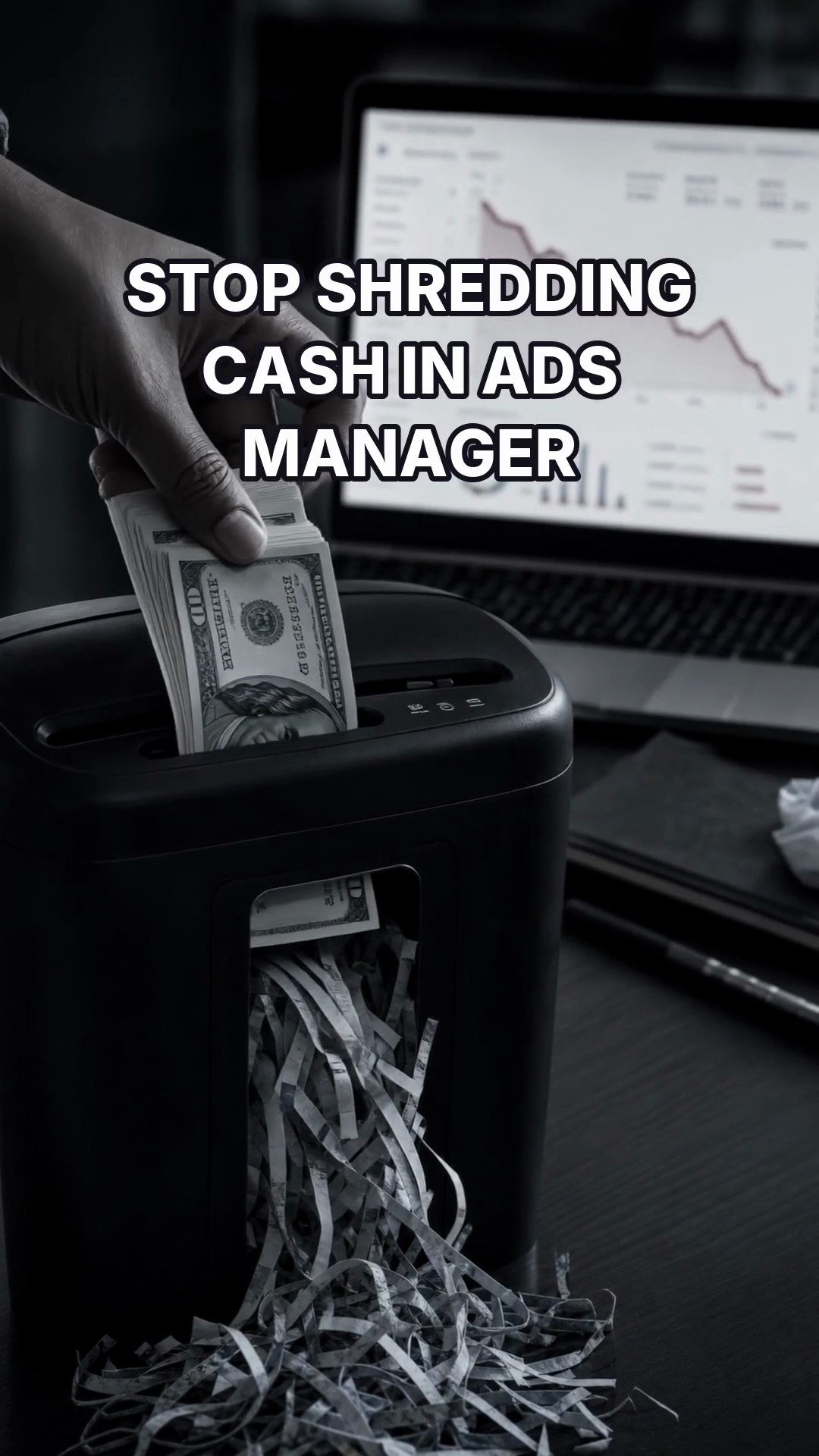 trycrush.ai Facebook ad: Stop shredding cash in Ads Manager