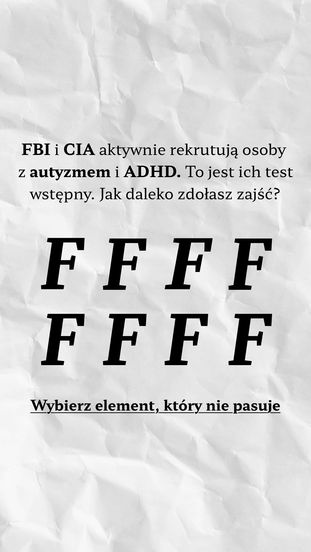 International IQ test Facebook ad