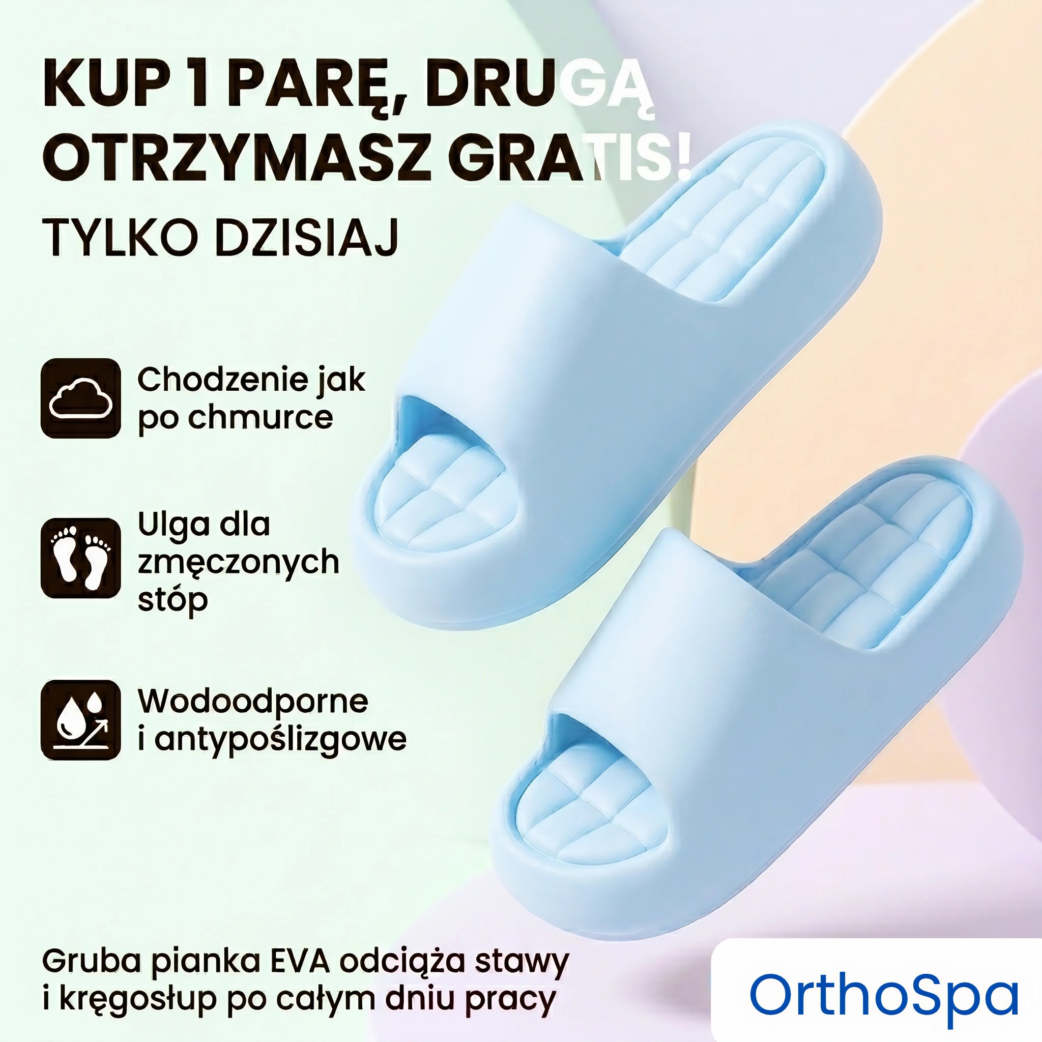 OrthoSpa Facebook ad: Chodzenie po chmurach? Teraz 2 pary w cenie 1!