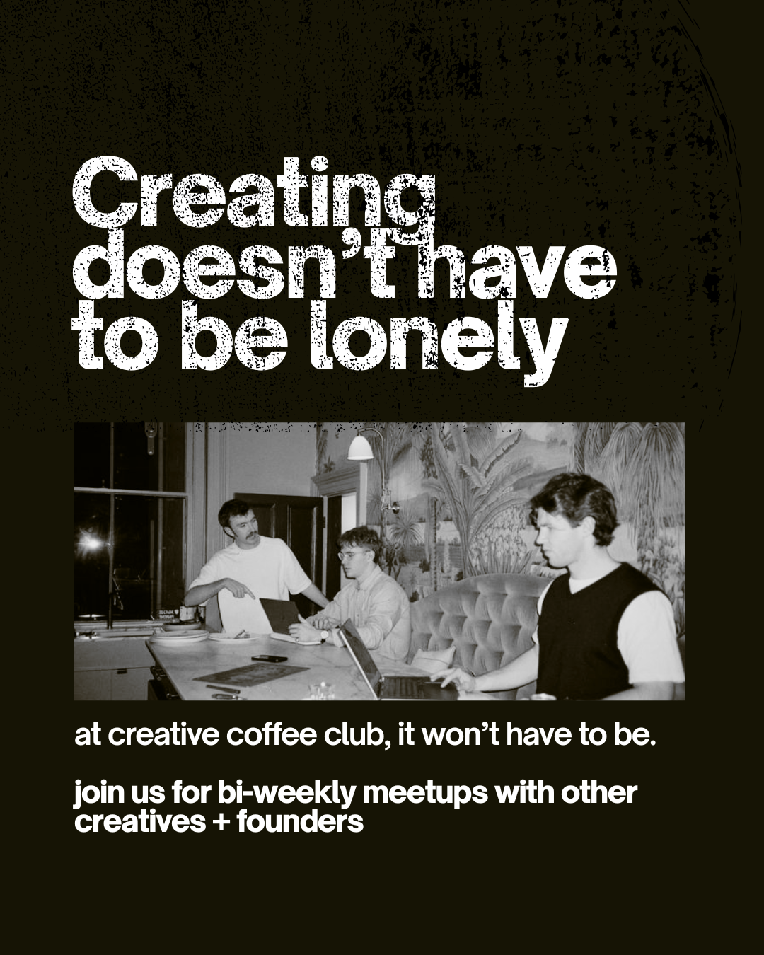Creative Coworking Club Facebook ad: Meet your creative community