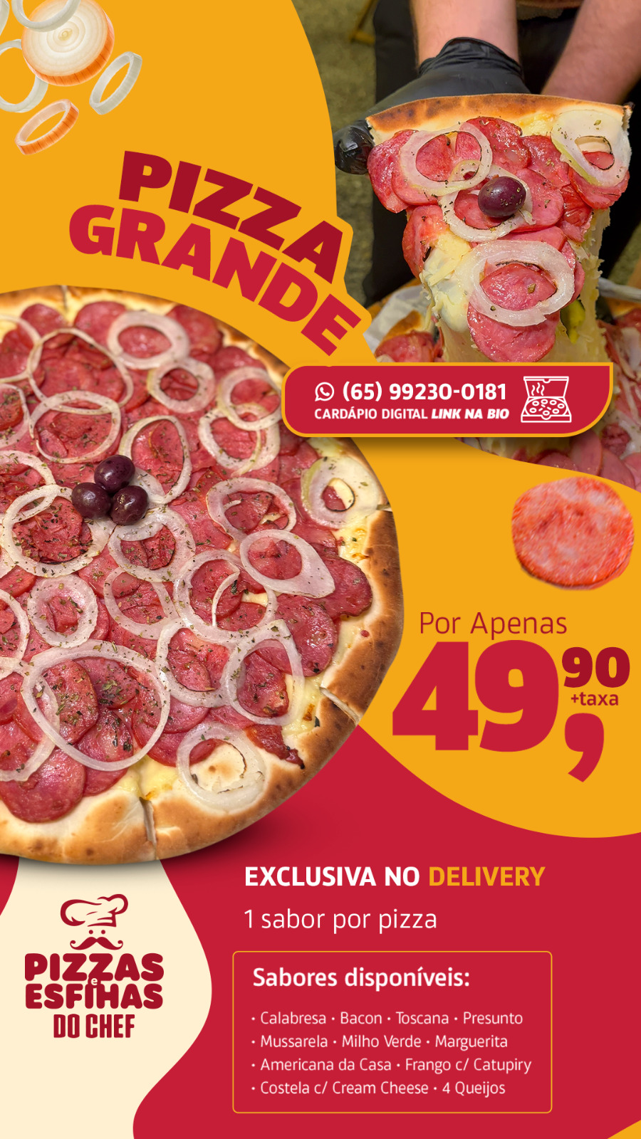 Pizzas e Esfihas Do Chef Facebook ad from May 11, 2026
