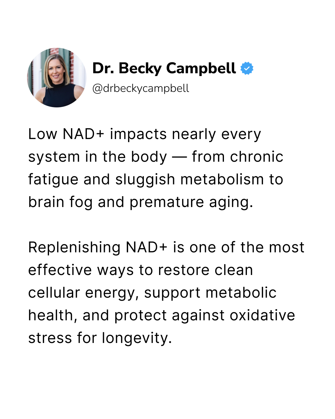 Dr. Becky Campbell Facebook ad: Tired? Foggy? This Helped Me