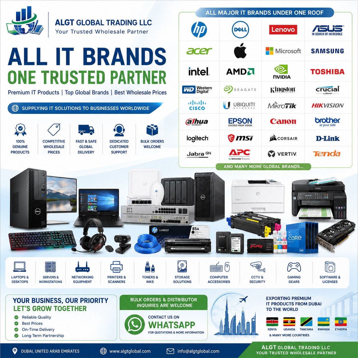 ALGT Global Trading Facebook ad: Looking for genuine IT products at wholesale prices?