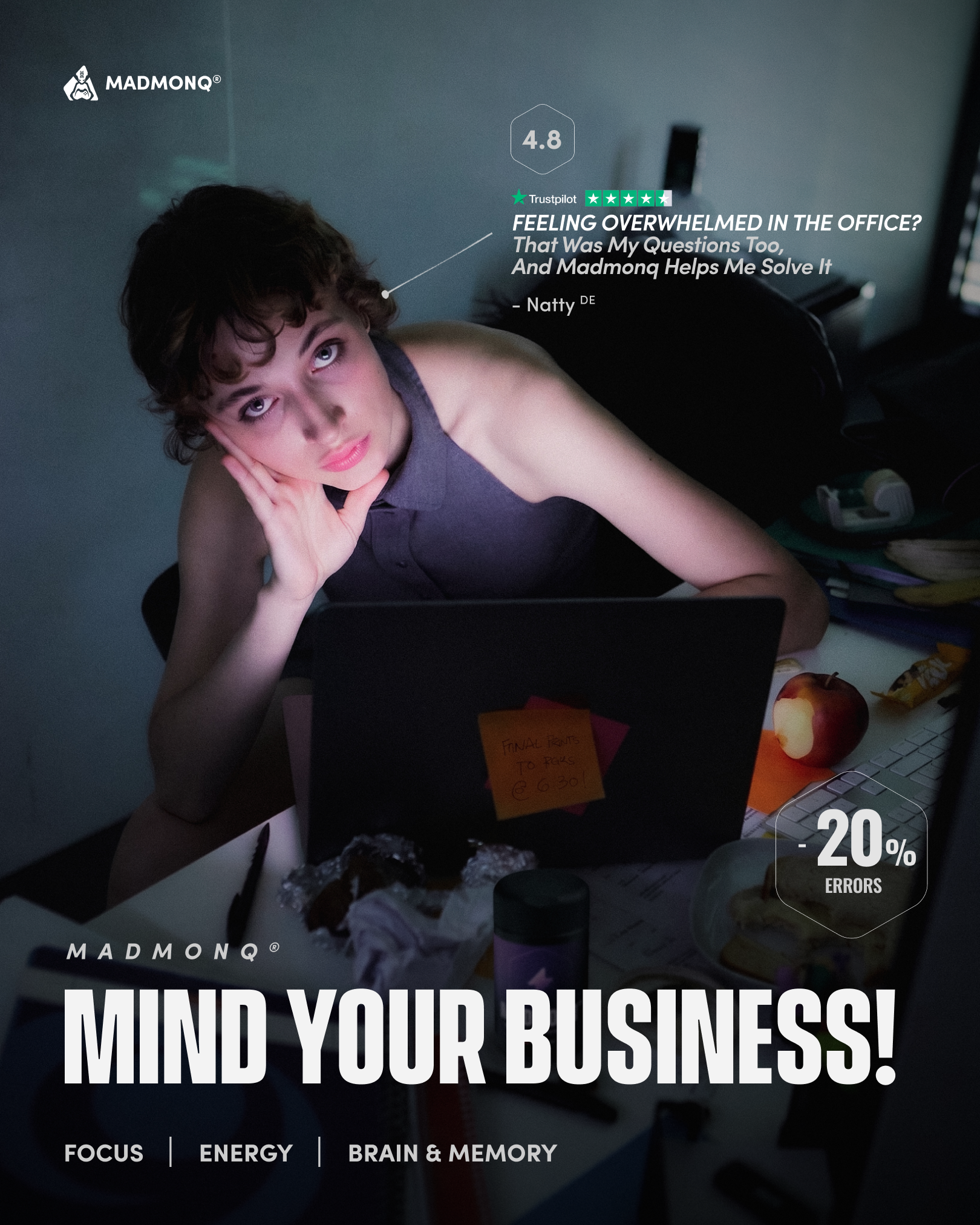 MADMONQ Facebook ad: Block out the daily noise.