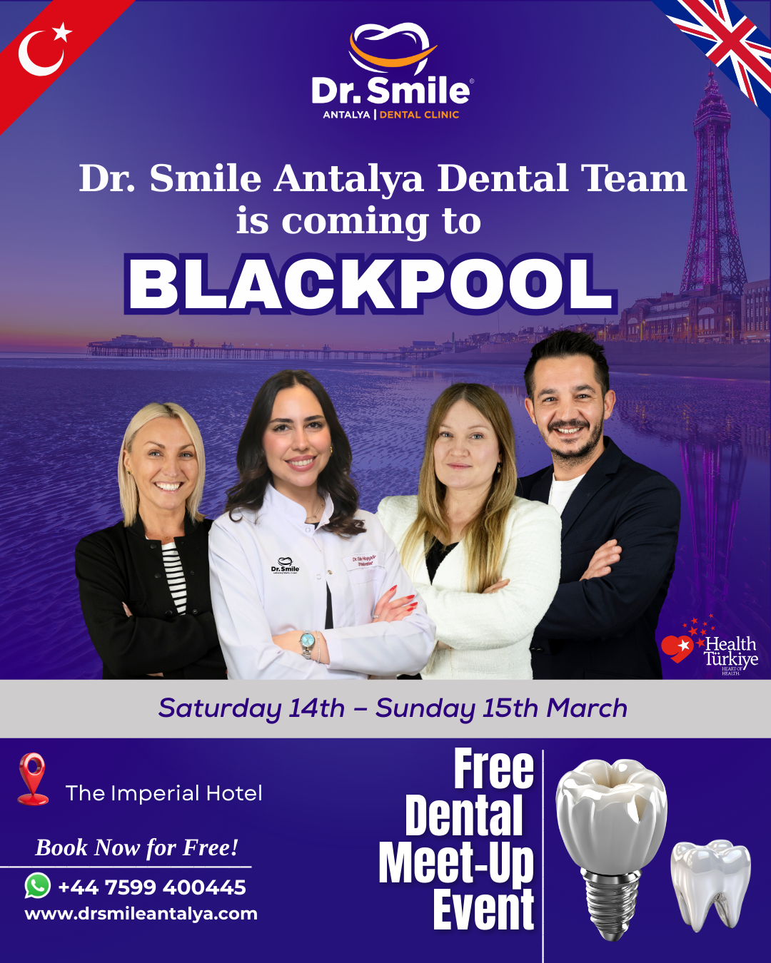 Dr Smile Antalya Dental Clinic Facebook ad: FREE DENTAL MEET-UP!