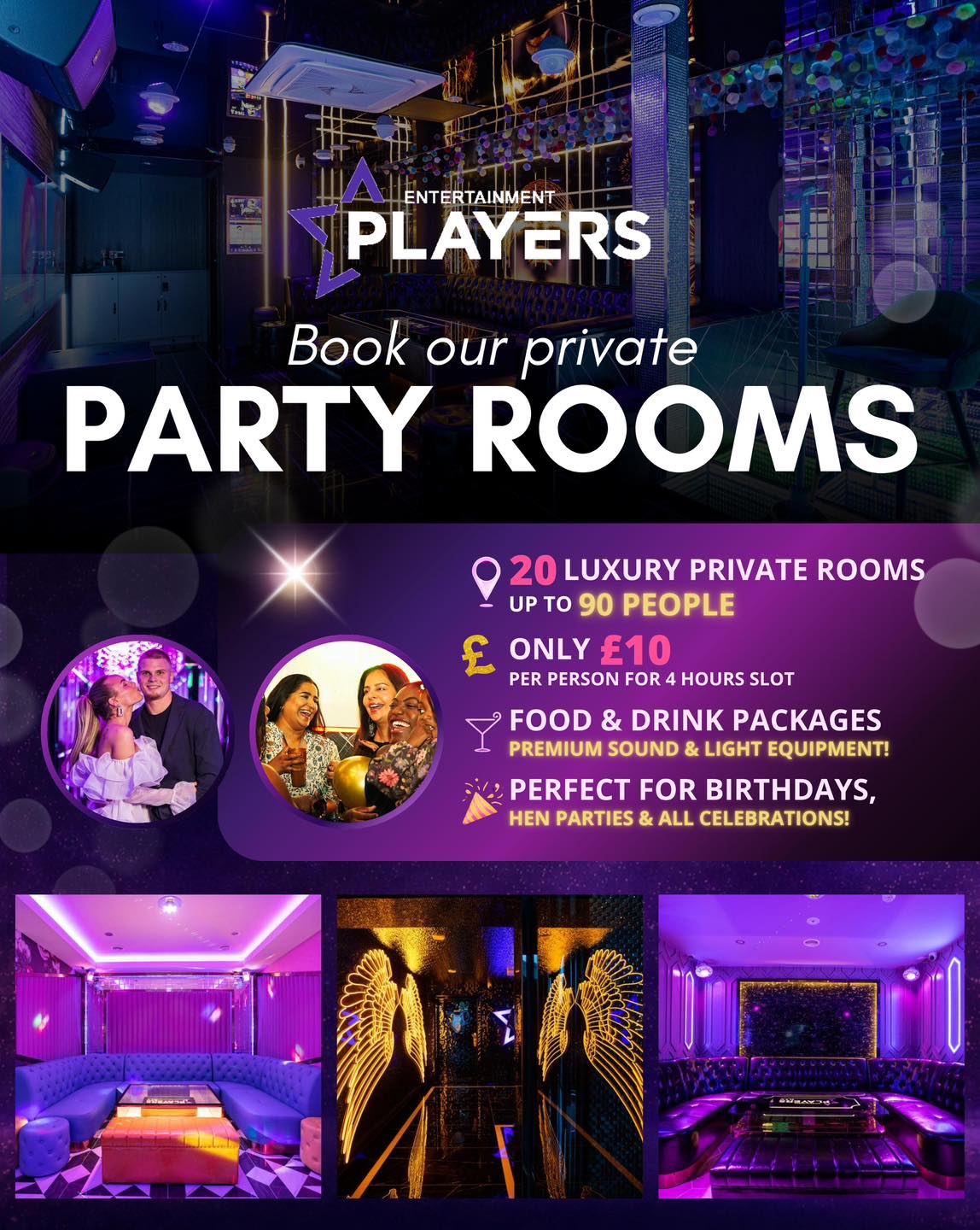 Players Party Rooms Facebook ad: Looking for the perfect party venue in Coventry?
