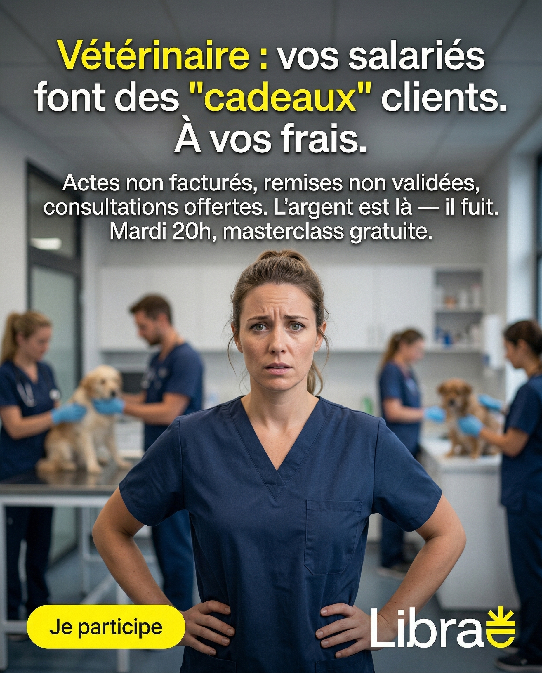 Romain Rousselet - Vétérinaire Libre Facebook ad: On t'a formé à soigner. Pas à diriger une clinique.