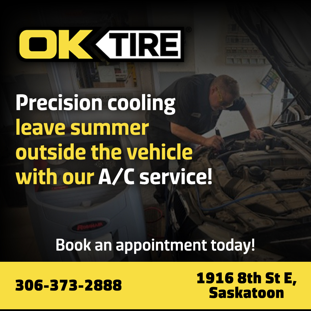 OK Tire Facebook ad: A/C Services By OK Tire 8th St. E