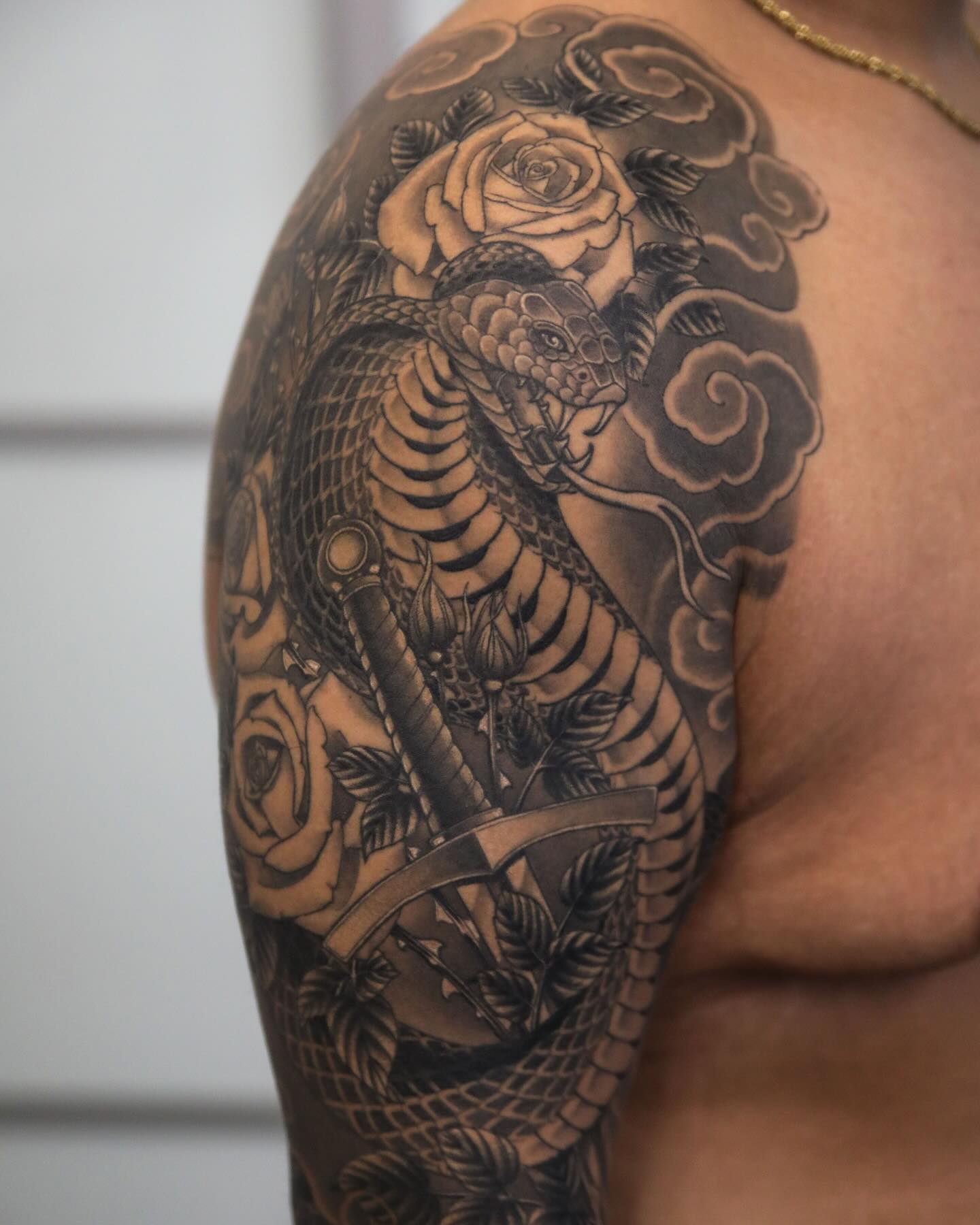 hunter.schuon.tattoo Facebook ad: Some stills of Luis’s healed cobra sleeve.
