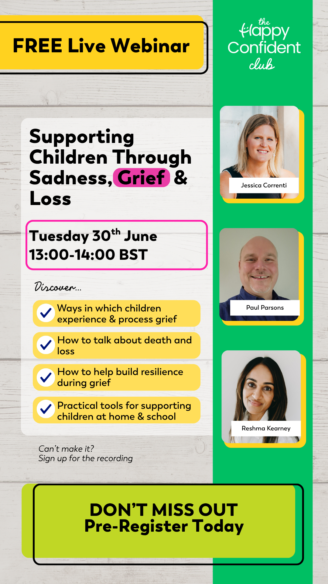 The Happy Confident Company Facebook ad: Supporting Children Through Grief