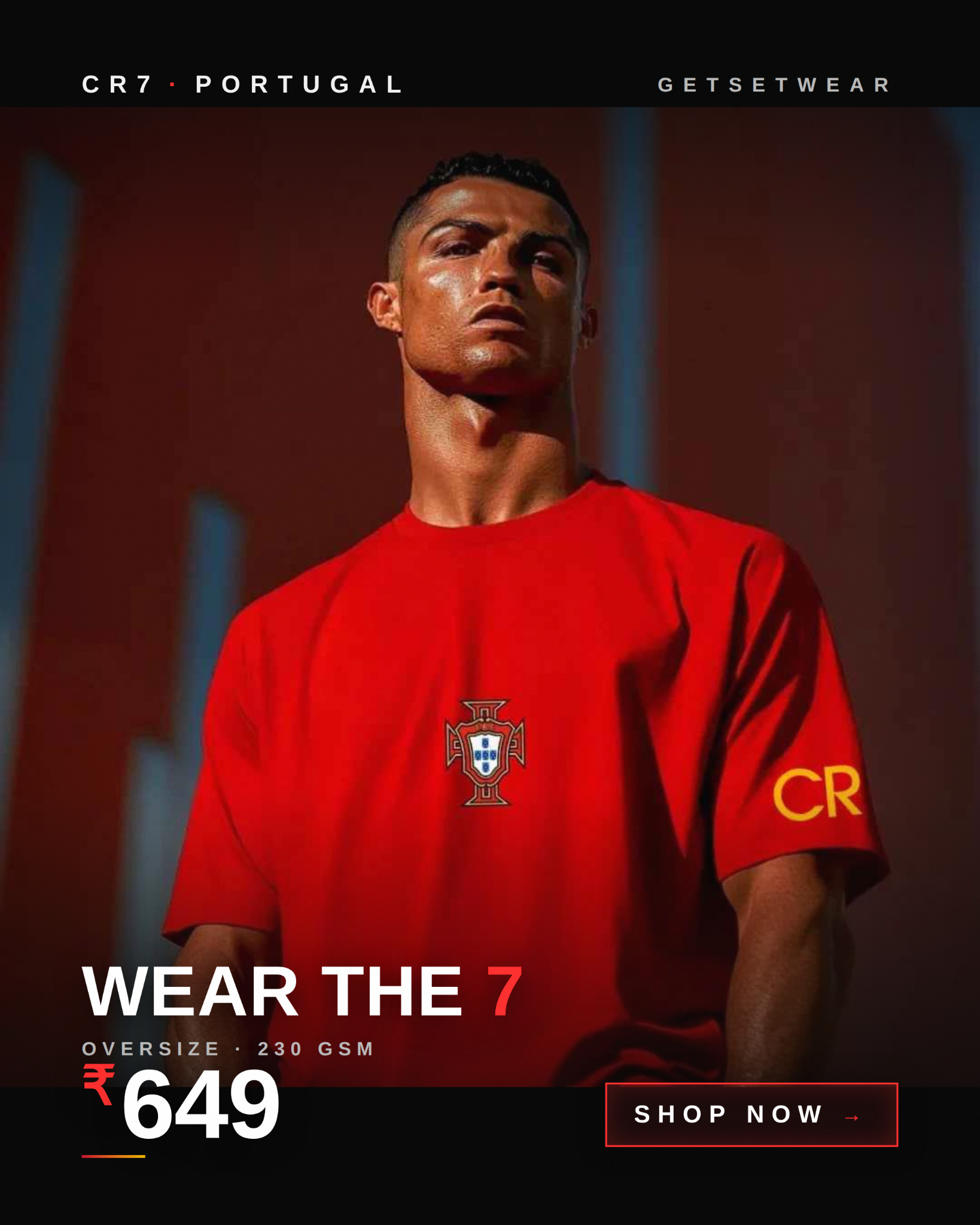 Getsetwear New Facebook ad: Wear The 7. Honour The GOAT.