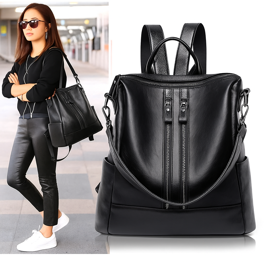 Zalo Imports Facebook ad: Mochila de Cuero PU Coreana Kawaii Moda, estilo…