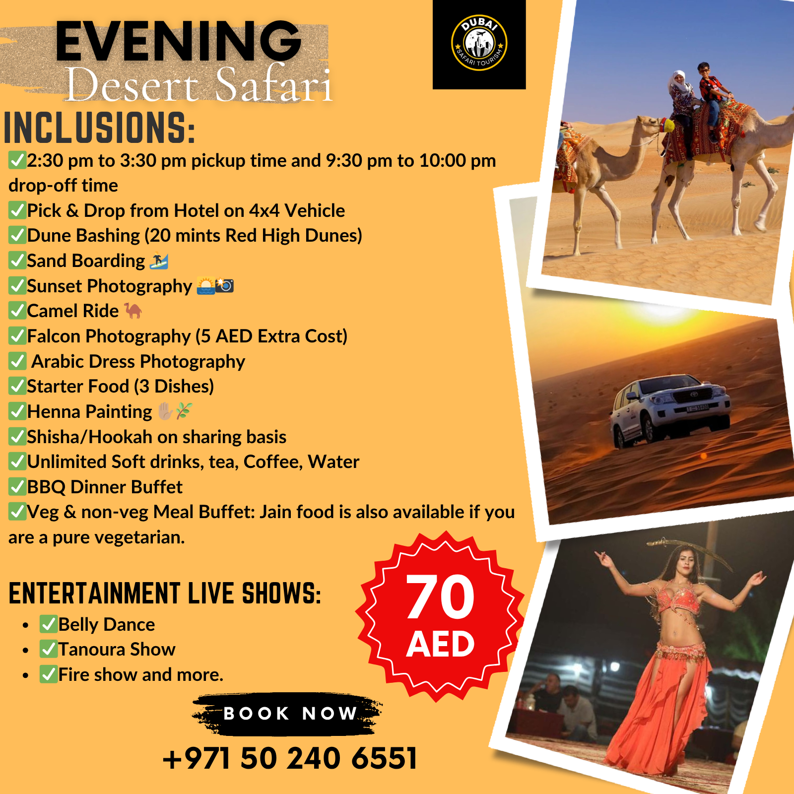 Dubai Safari Tourism Facebook ad: Experience Dubai Like Never Before!