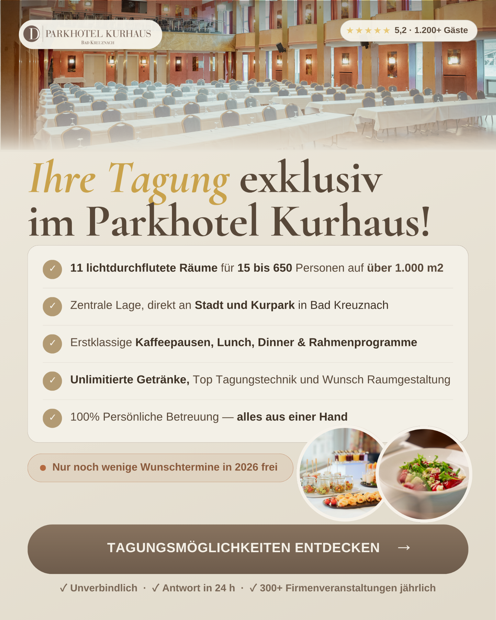 Parkhotel Kurhaus Bad Kreuznach Facebook ad: Ihre Tagung in Bad Kreuznach anfragen